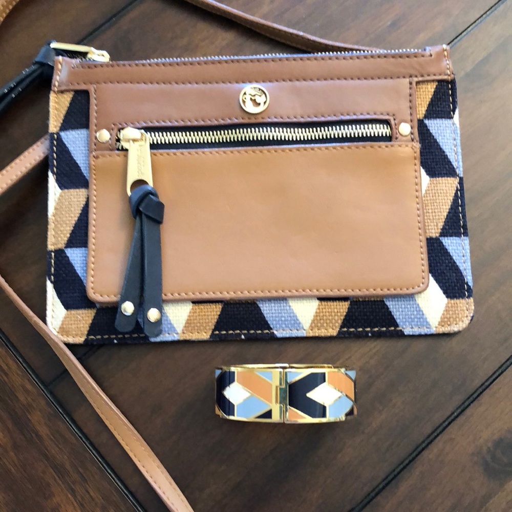 Spartina crossbody and matching cuff bracelet